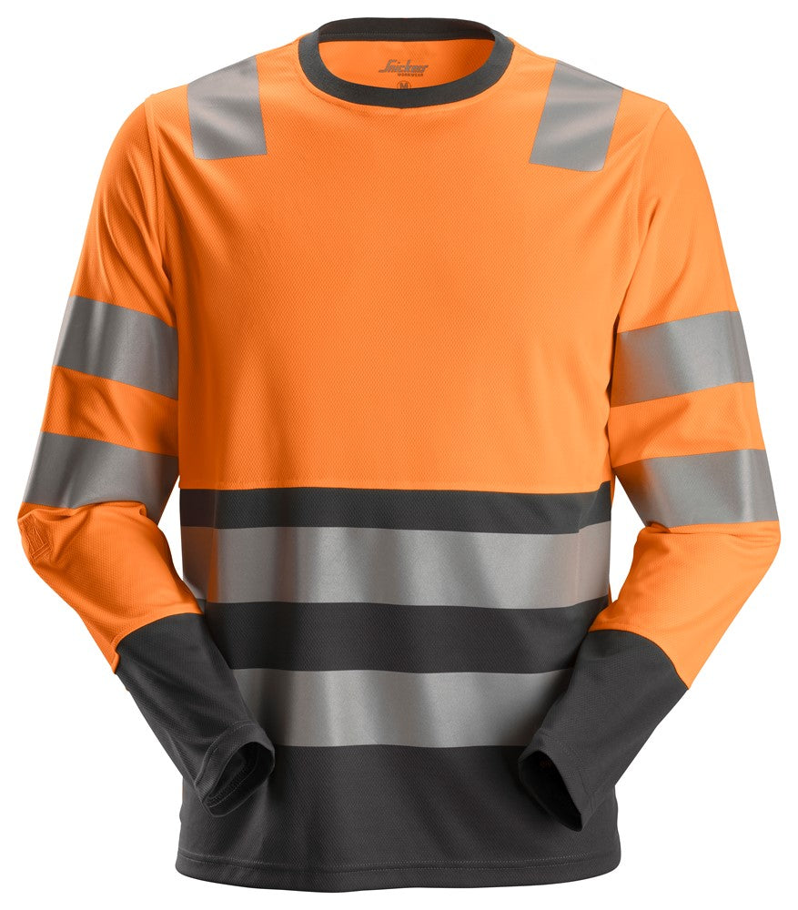 SNICKERS 2433 HI-VIS LANGÆRMET T-SHIRT, KLASSE 2