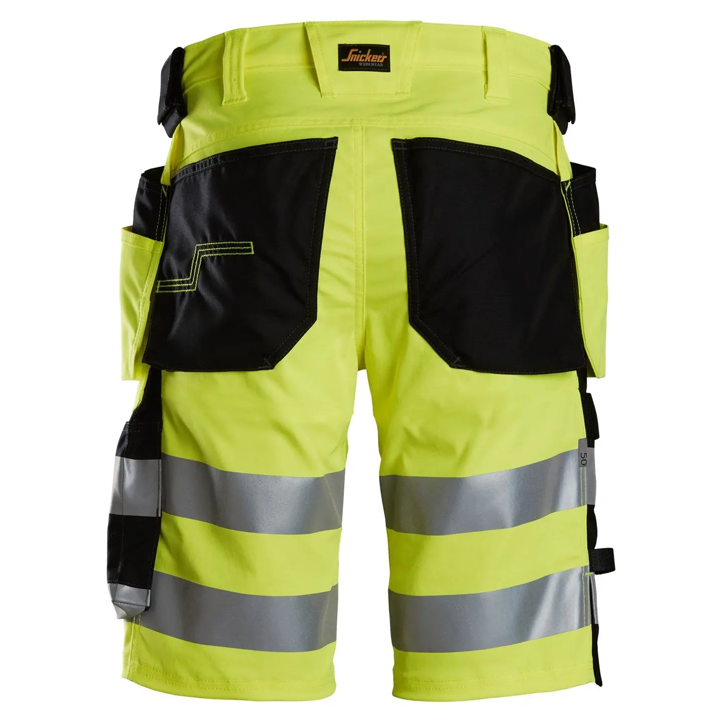 SNICKERS 6135 HIGH-VIS SHORTS MED HYLSTERLOMMER, KLASSE 1