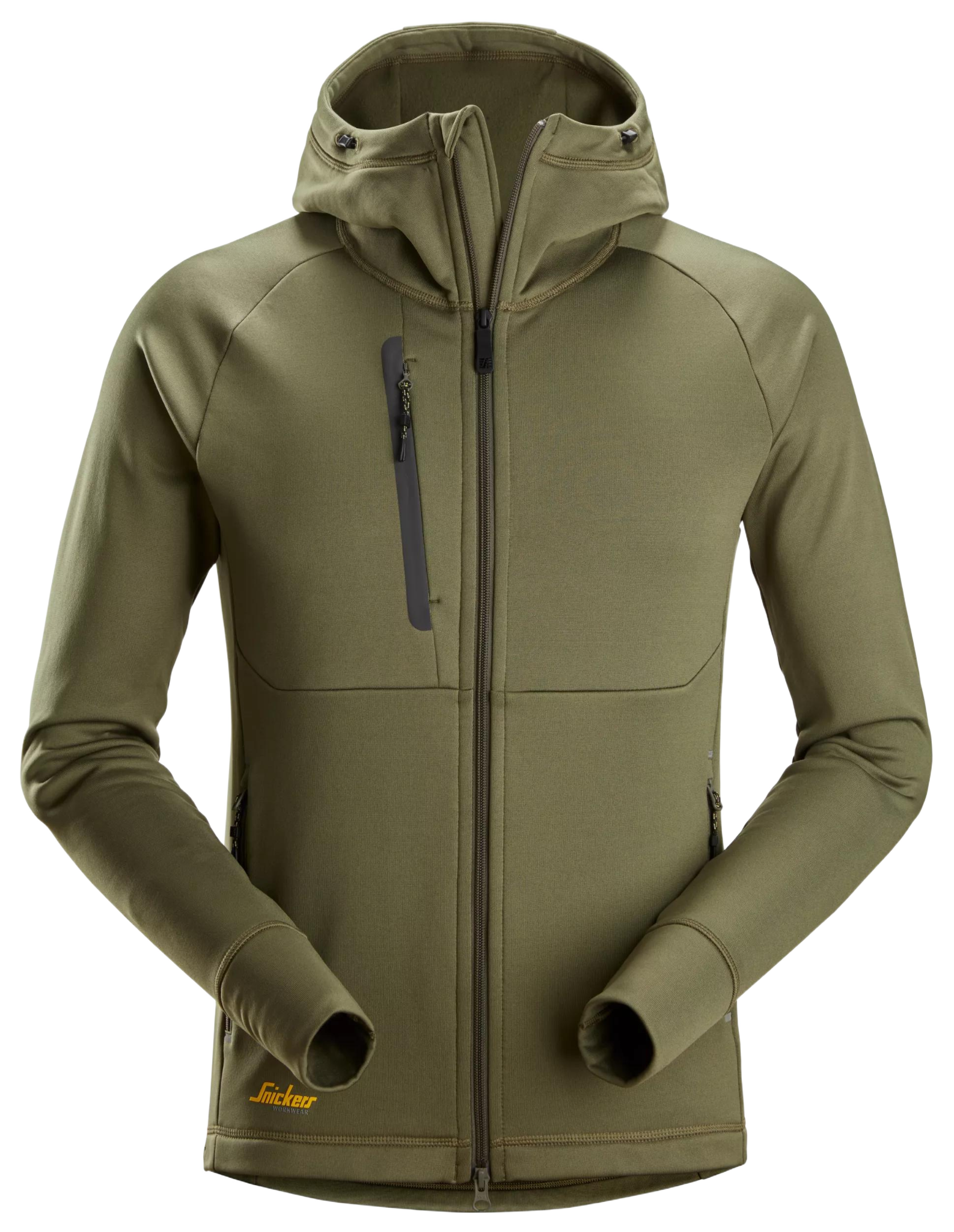 SNICKERS 8026 FLEXIWORK POLARTEC® POWER STRETCH® HÆTTETRØJE MED LANG LYNLÅS