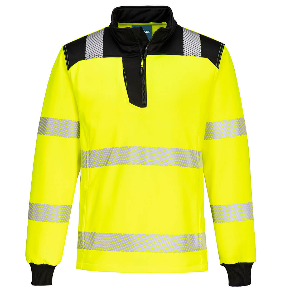 PORTWEST PW3 HI-VIS SWEATSHIRT MED KORT LYNLÅS, PW326